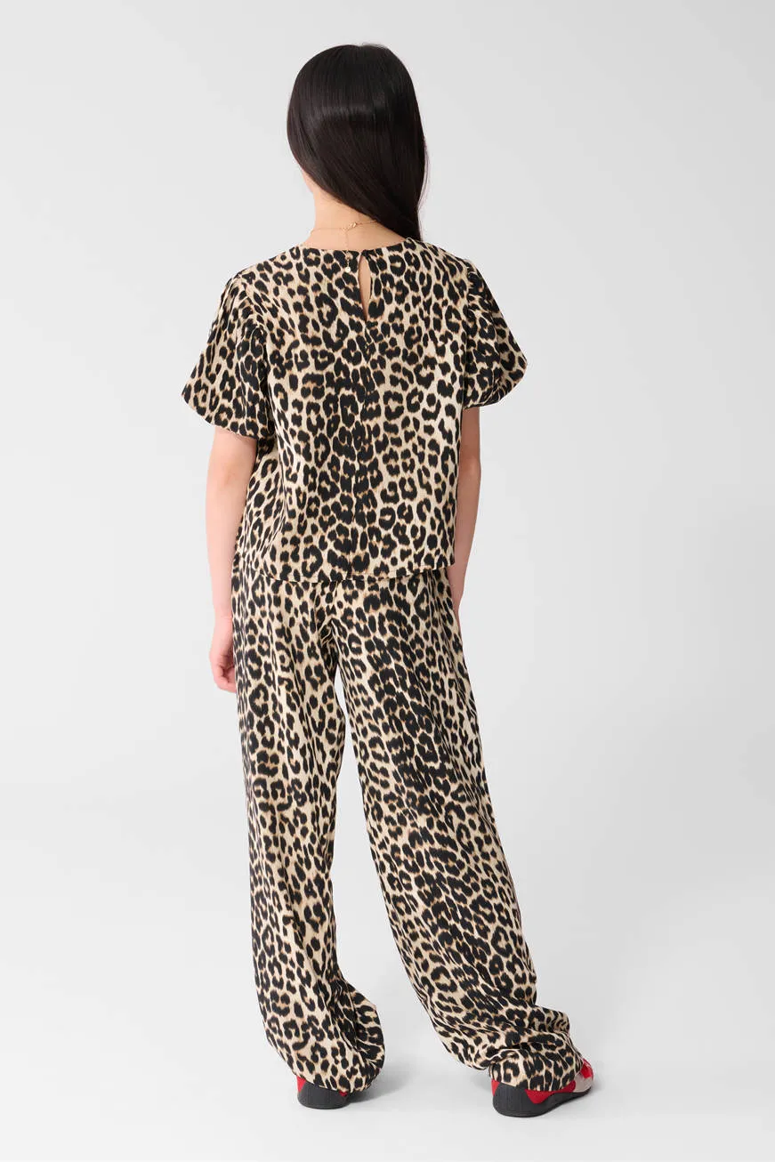 Shoeby high waist casual broek panterprint bruin, foto 3
