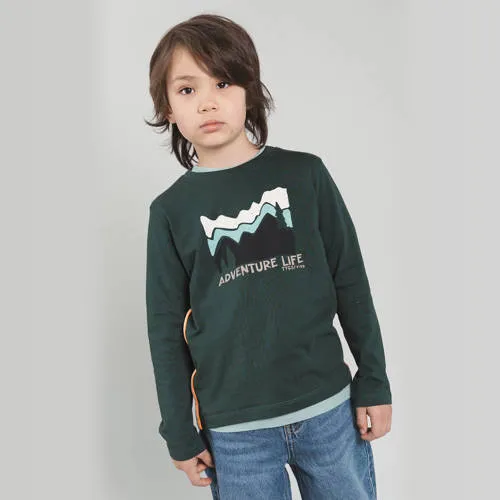 TYGO & vito longsleeve met print donkergroen, foto 3