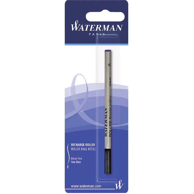 Waterman Rollerpenvulling waterman fijn blauw blister Stuk