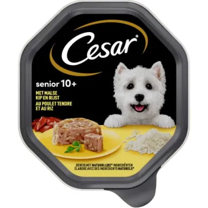 Cesar Senior 10+ natvoer hond kip en rijst