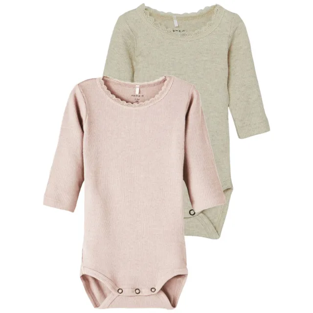 NAME IT BABY romper - lichtroze/ecru (set van 2), foto 2
