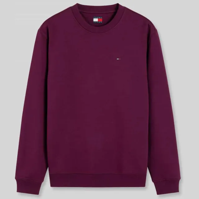 Tommy Jeans Regular fit sweatshirt van katoenmix met logostitching bordeaux, foto 2