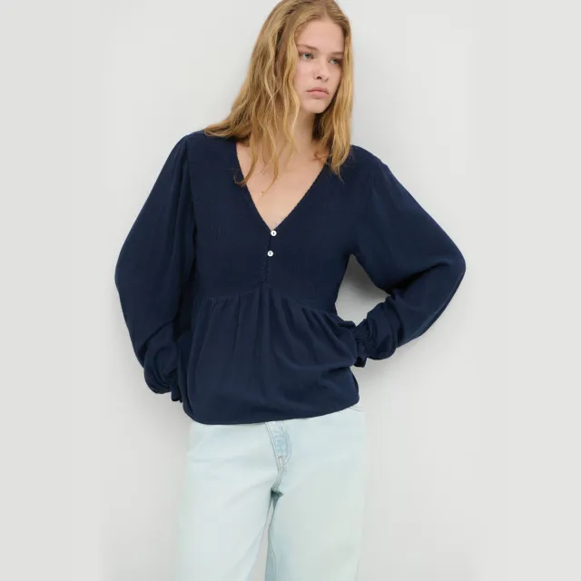Mango Teen blousetop marineblauw, foto 4