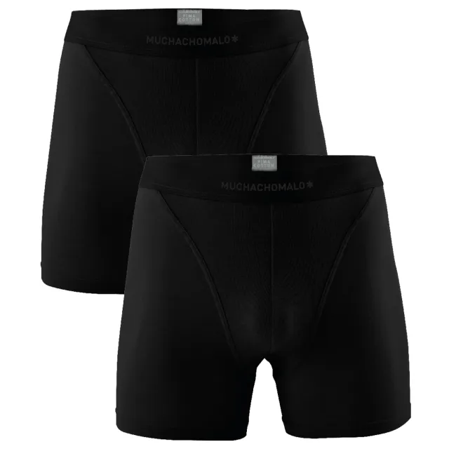 Muchachomalo Heren 2-pack Boxershorts Pima Cotton Zwart
