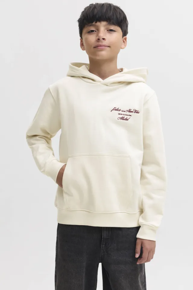 Jack & Jones JUNIOR hoodie met backprint - wit