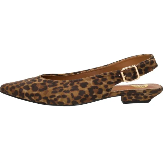 Sub55 Slingbacks ballerina luipaardprint Cognac