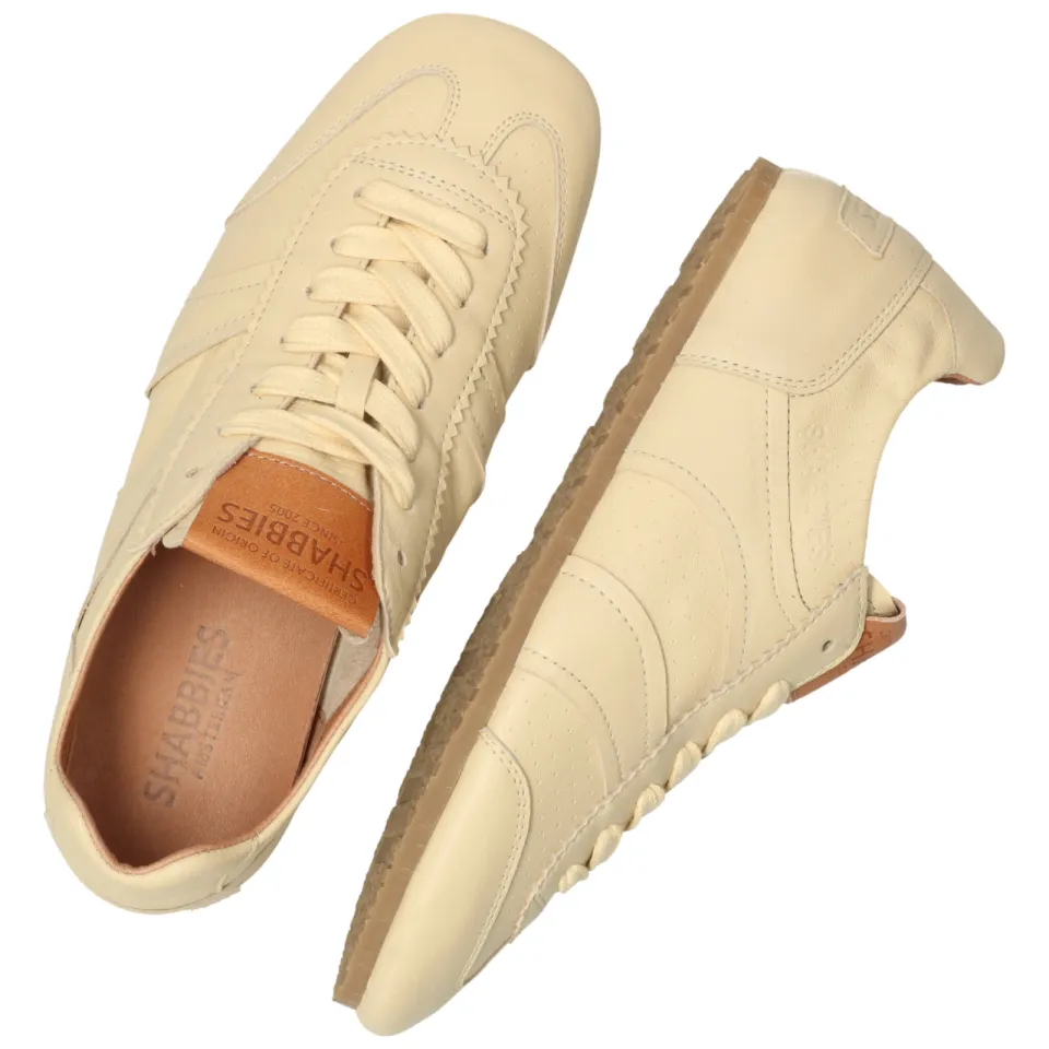 Shabbies Amsterdam Ciska Base leren sneakers lichtgeel pastel yellow, foto 3