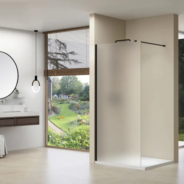 Van Rijn Inloopdouche Van Rijn ST01 Met Zijwand Helder Glas 110-30x200cm 8 mm Zwart