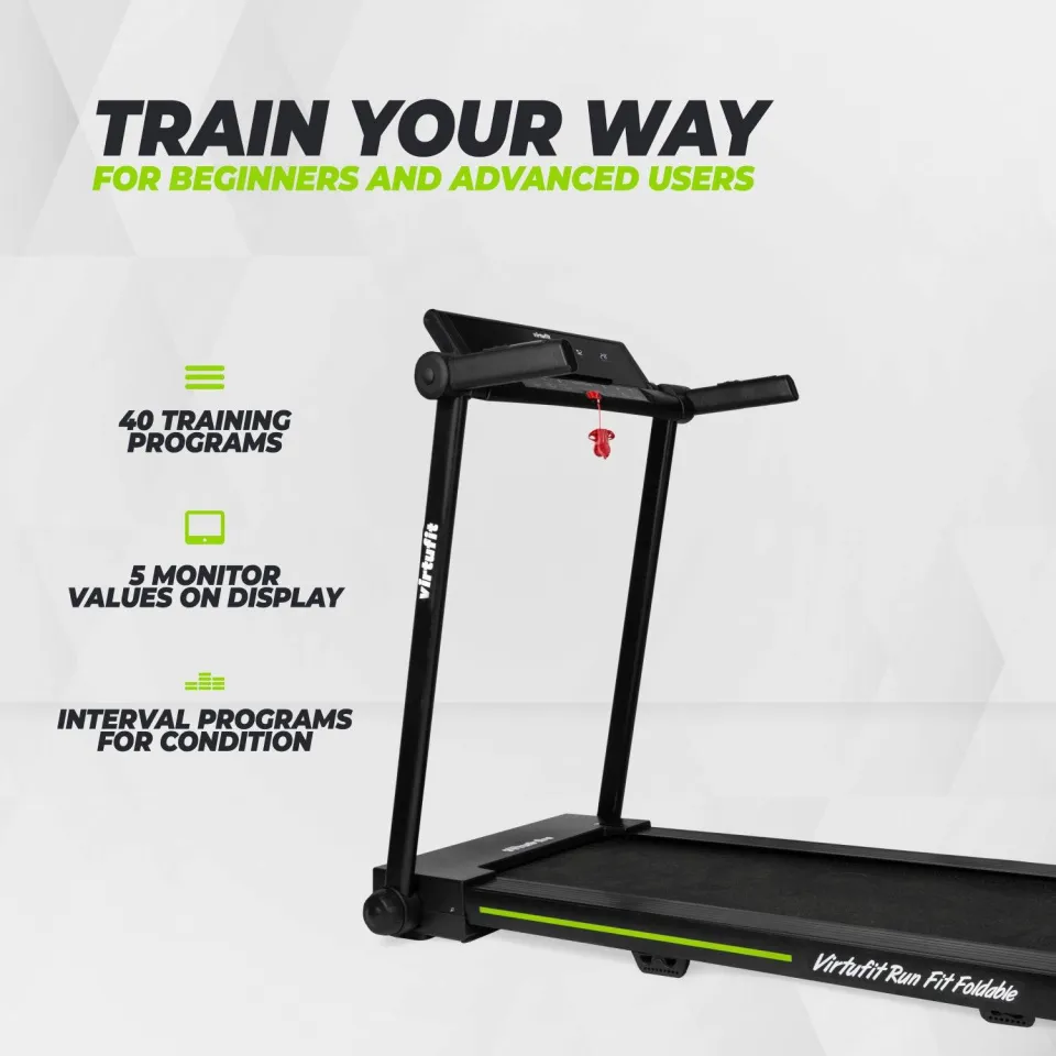 Virtufit opvouwbare loopband Run Fit zwart/groen/wit, foto 5