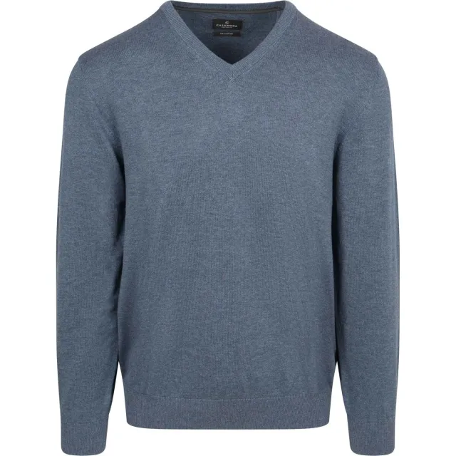 Casa Moda Sweater Casamoda Pullover V-Hals Indigo blauw