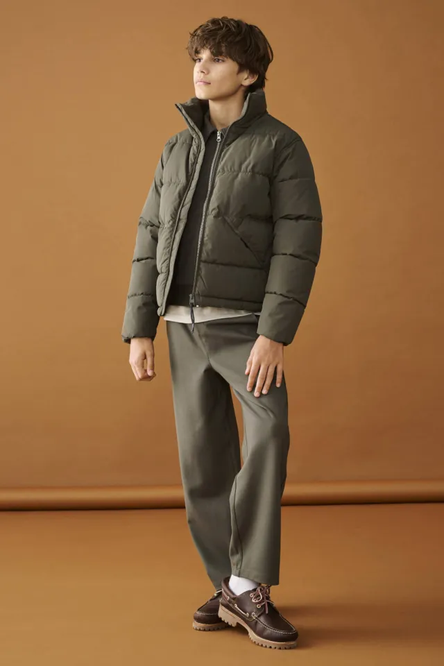 Only & Sons Life puffer winterjas junior donkergroen