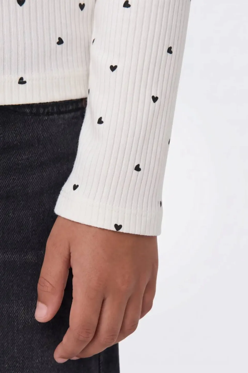 Only longsleeve met hartjesprint wit, foto 6