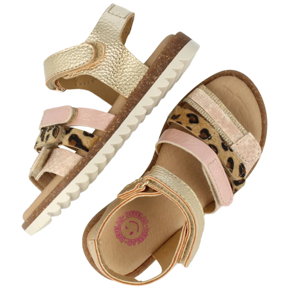 Develab sandalen goud/panterprint, foto 4