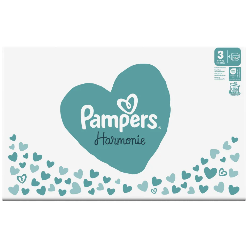 Pampers Harmonie Maat 3 maandbox - 186 luiers, 6kg-10kg, foto 4