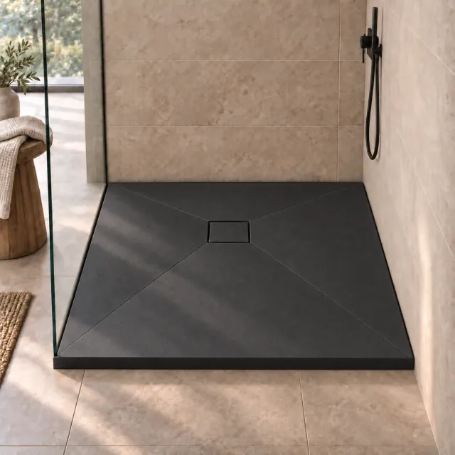 Boss & Wessing Tray SMC Douchebak 90x90 Zwart