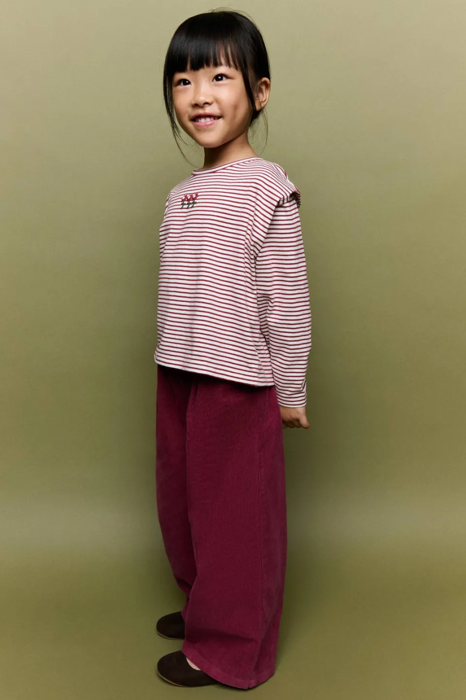 Mango corduroy casual broek rood, foto 3