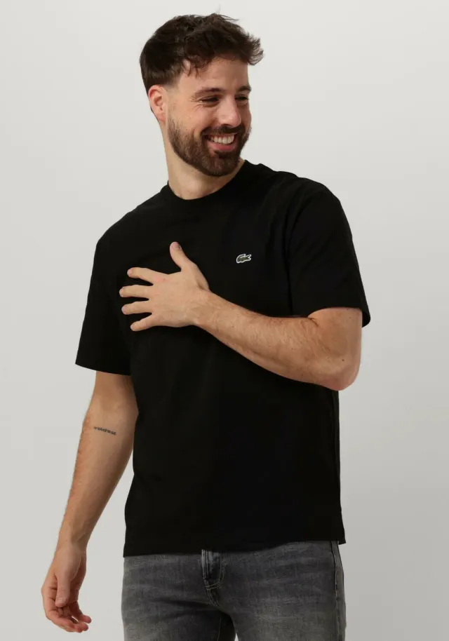 Lacoste Heren Polo's & T-shirts Cotton T-shirt - Zwart