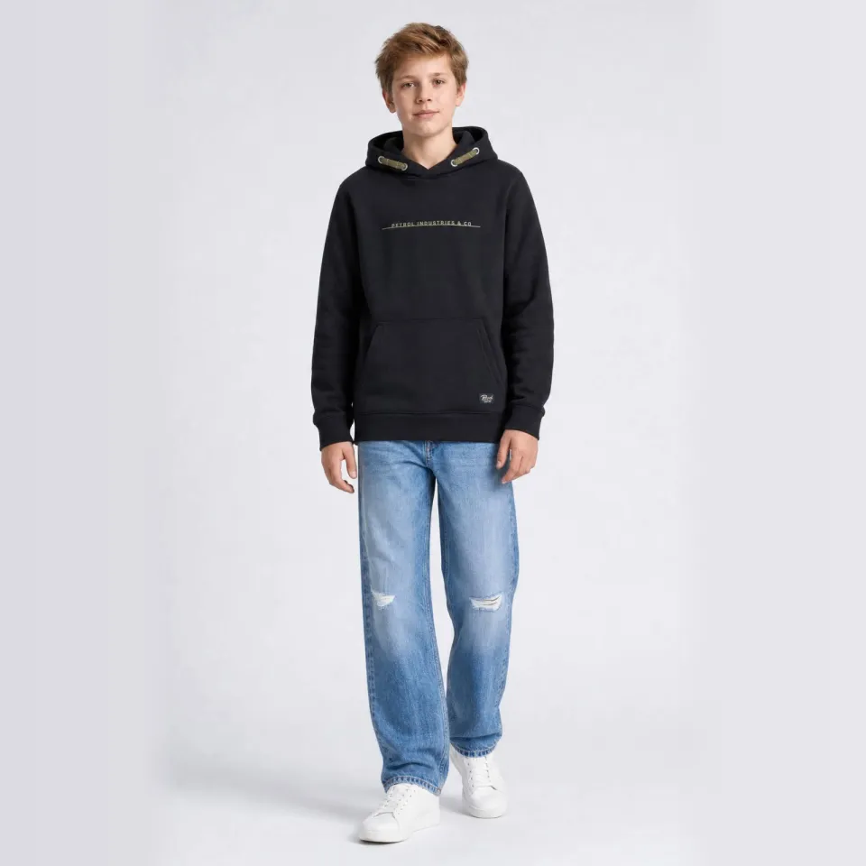 Petrol Industries rechtvallende hoodie met print - zwart, foto 4