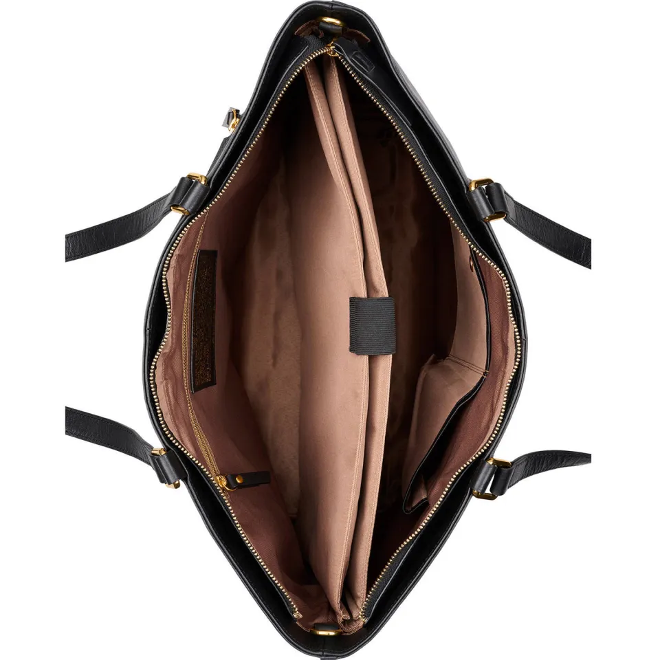 Burkely 15.6 inch leren shopper Fine Florence zwart, foto 5