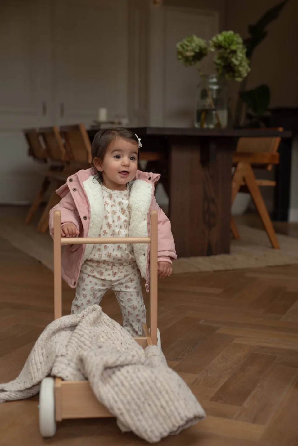Dirkje gebloemde flared broek wit