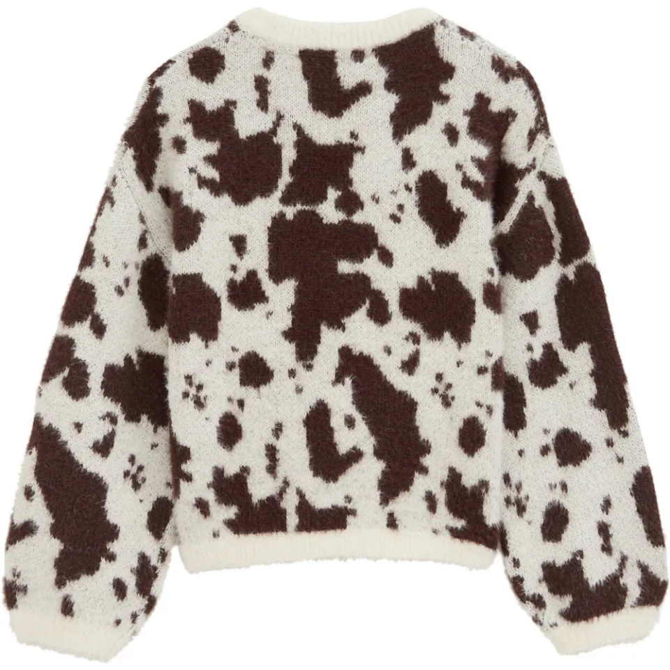 WE Fashion gebreide trui met dierenprint - wit/bruin, foto 4