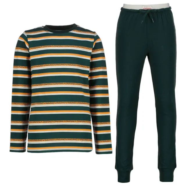 Vingino gestreepte pyjama scarab green