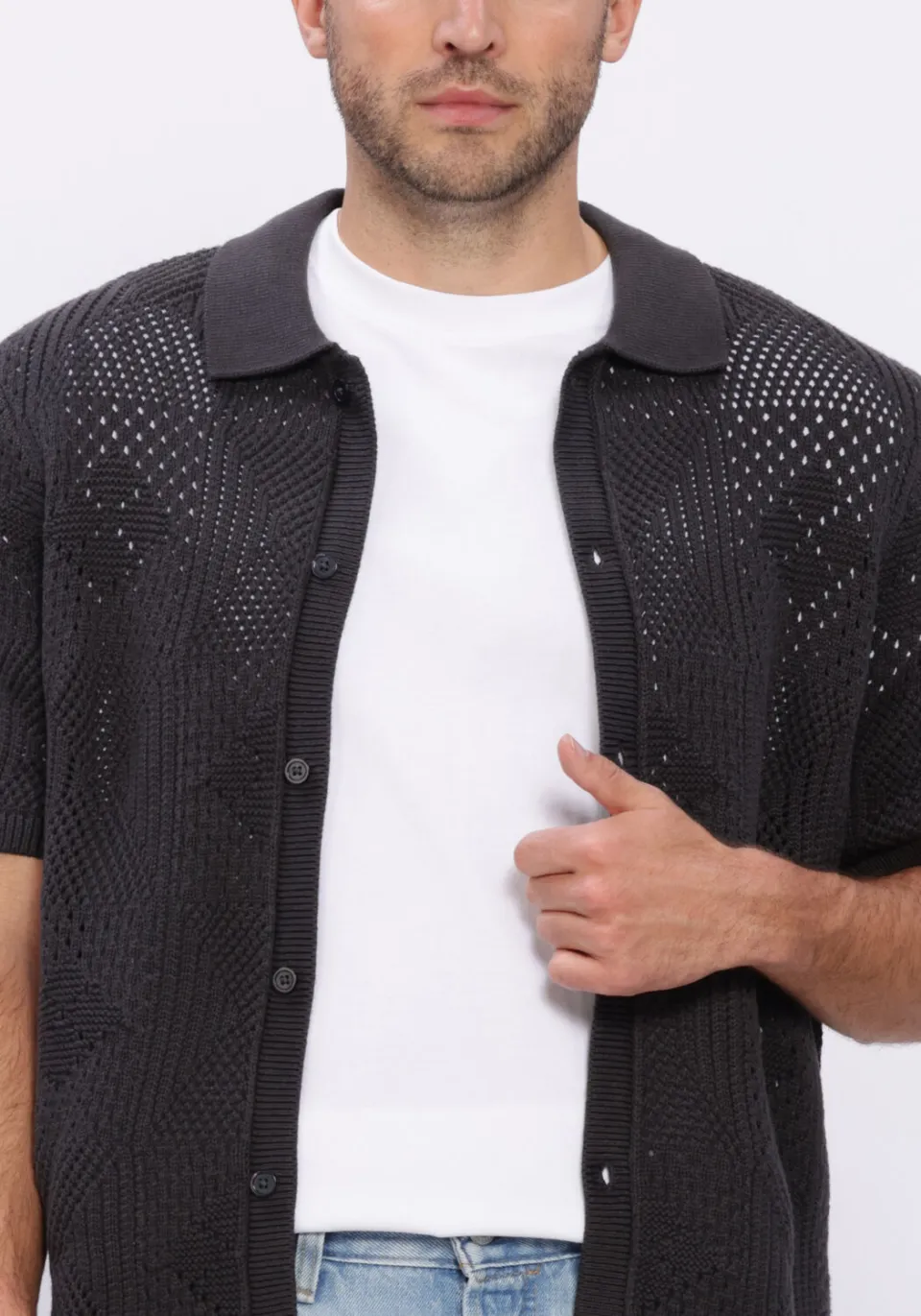 Levi's Heren Overhemden Sweater Camp Shirt - Donkergrijs, foto 4
