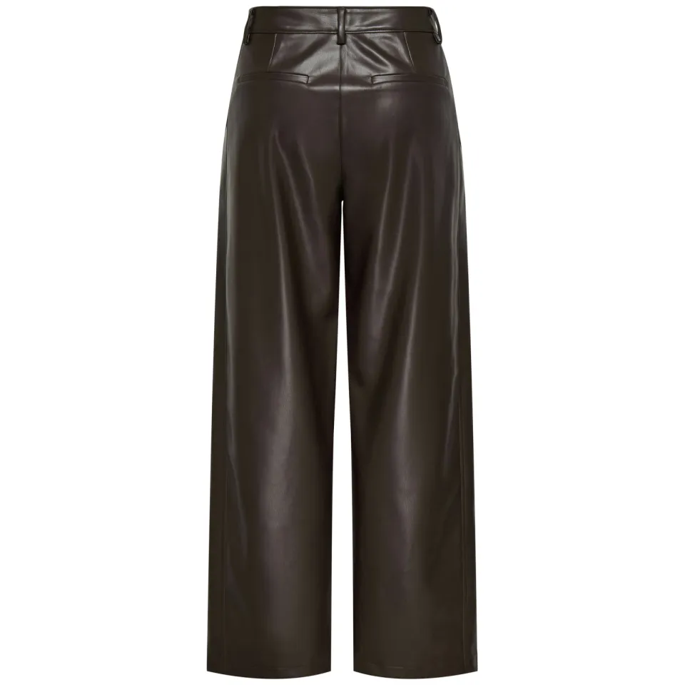 Only Neli wide leg broek donkerbruin, foto 3