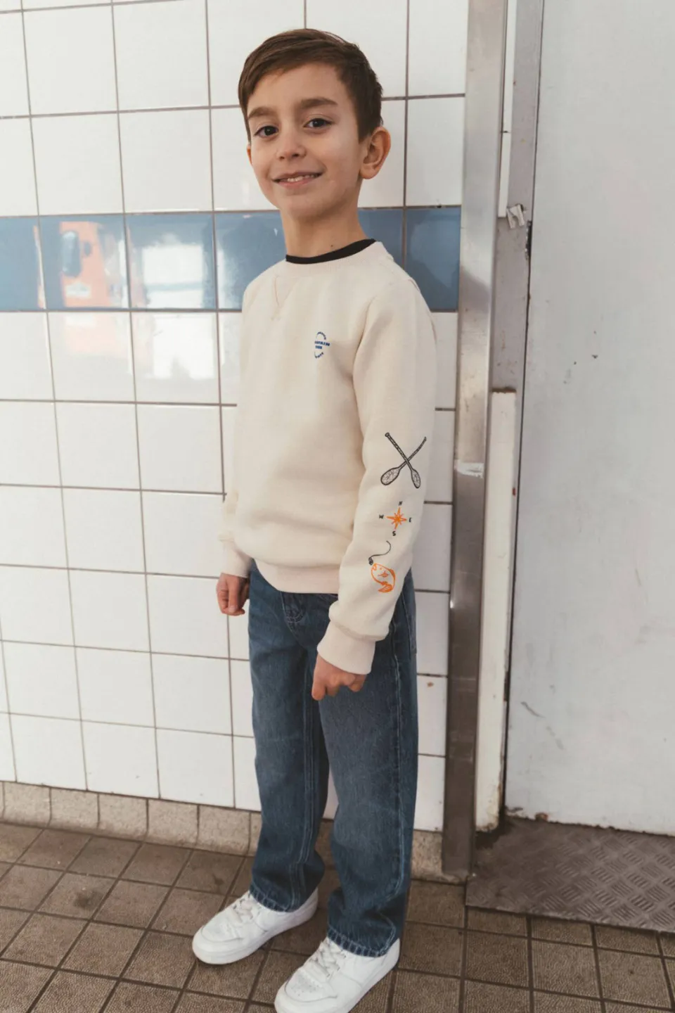 TYGO & vito rechtvallende sweater met print - ecru, foto 3