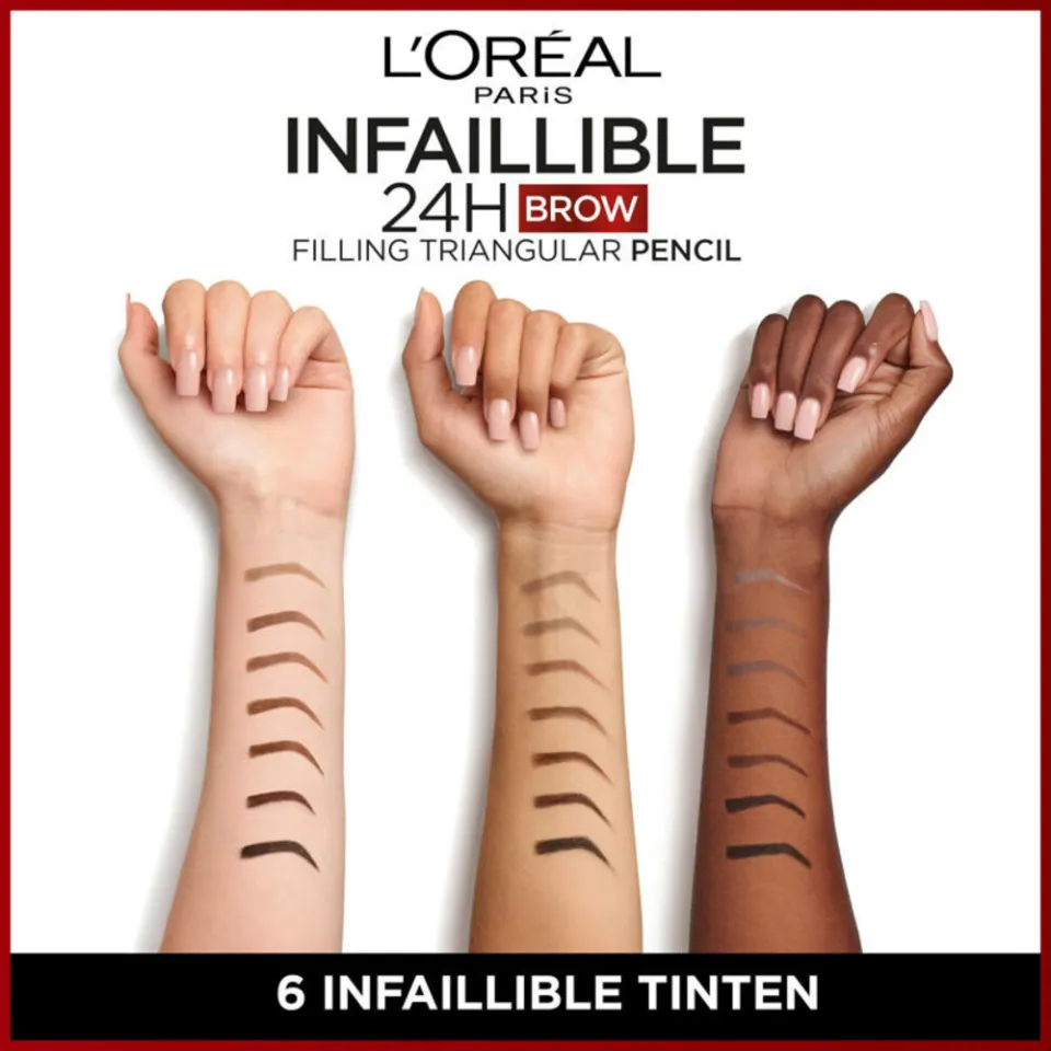 L'oréal Infaillible 24H Filling Triangular wenkbrauwpotlood 6.0 Auburn bruin, foto 4