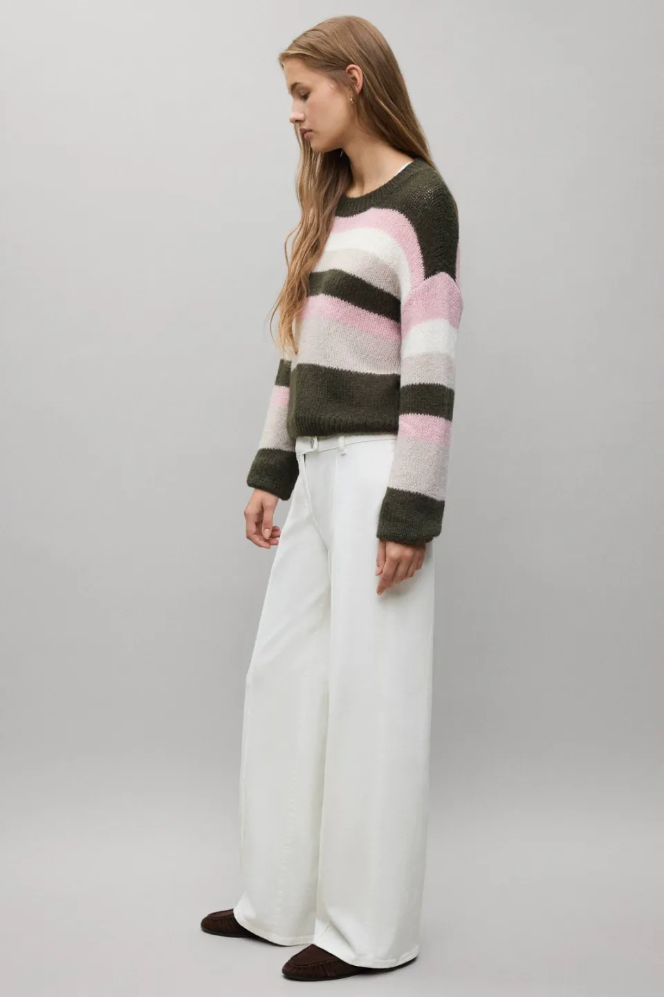 Mango TEEN wide leg jeans - naturel wit, foto 4