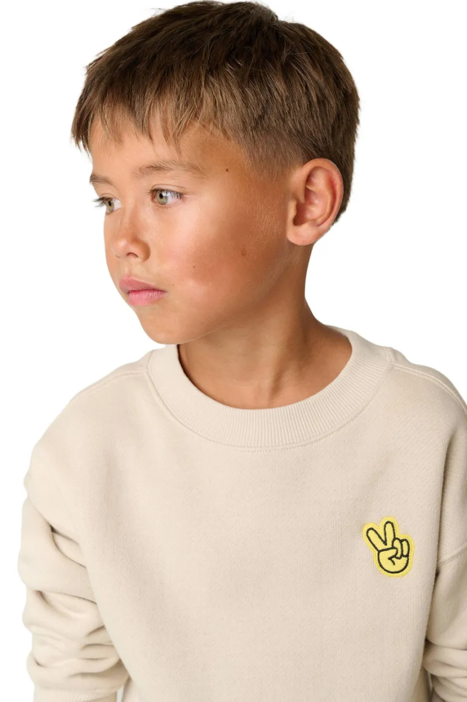 Tumble 'n Dry junior sweater met borduursels en backprint - crème