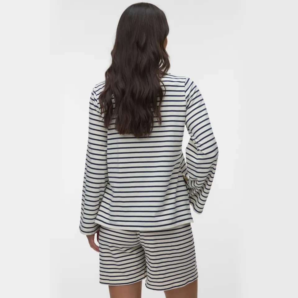 Mamalicious zwangerschaps gestreepte longsleeve donkerblauw ecru/donkerblauw, foto 7