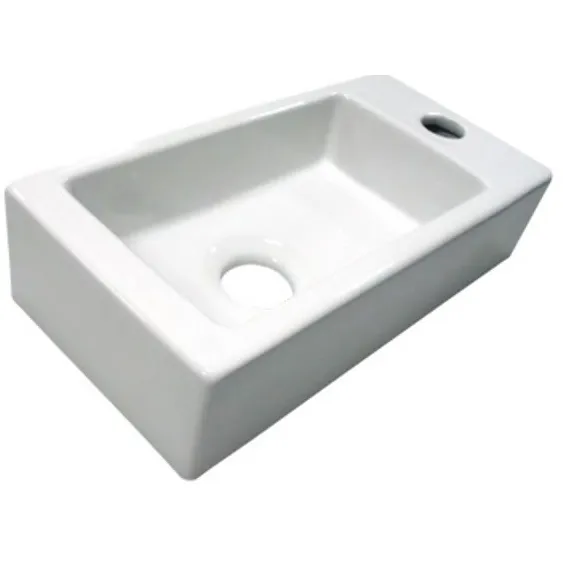 Best Design Fontein Best Design Mini-block 36x18 cm (kraangat rechts) Wit