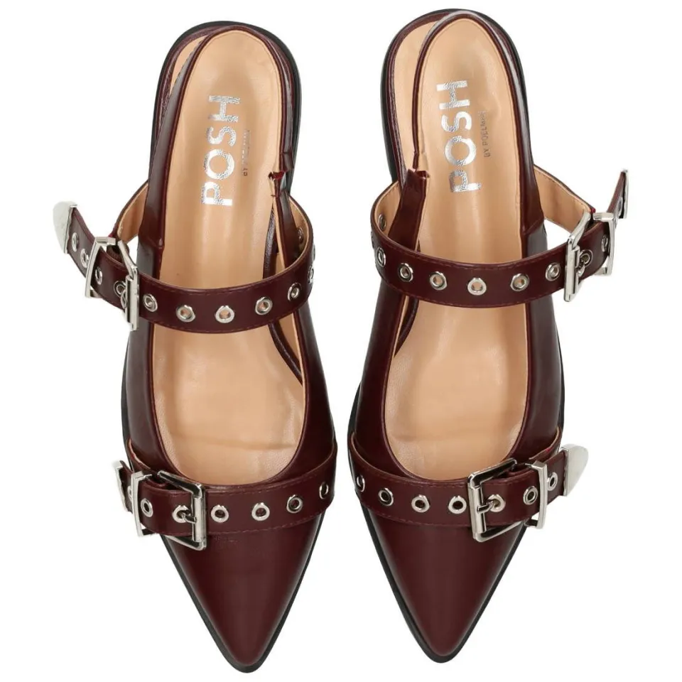 POSH by Poelman Julie lak slingback loafers bordeaux, foto 5