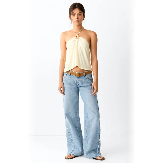 Mango TEEN wide leg jeans - lichtblauw Light blue denim