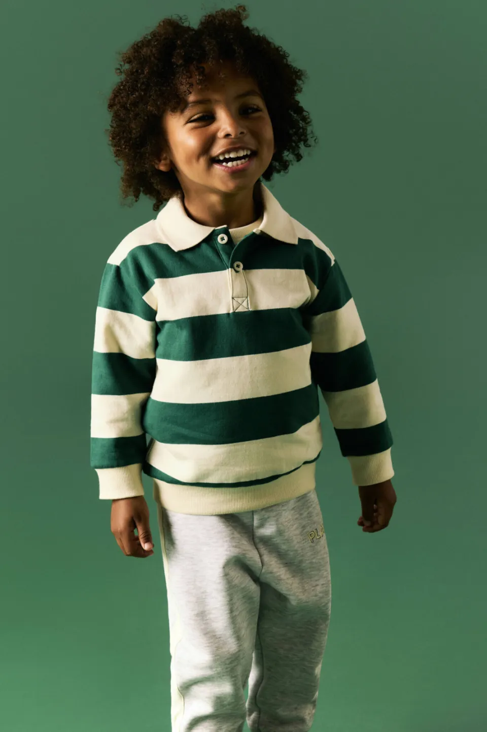 NAME IT MINI rechtvallende gestreepte sweater - groen Groen/wit