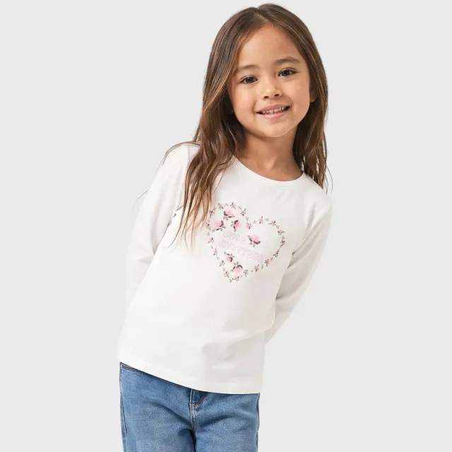 s.Oliver longsleeve met glitterprint ecru