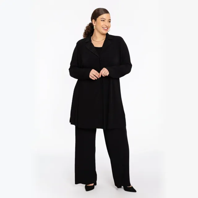 Yoek plissé pantalon zwart, foto 2