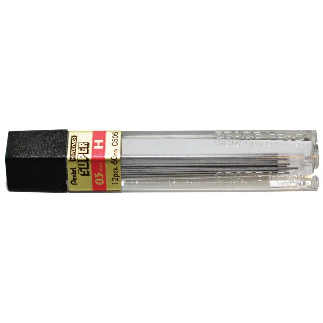 Pentel Potloodstift pentel b 0.5mm zwart koker Stuks