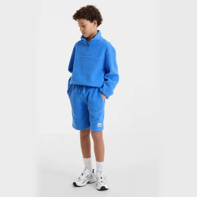 Anytime teddy fleece short blauw