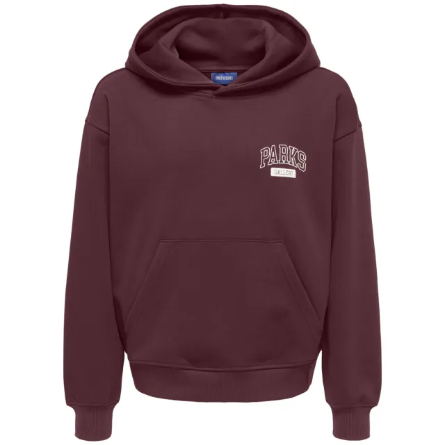 Only & Sons JUNIOR hoodie met backprint - donkerrood
