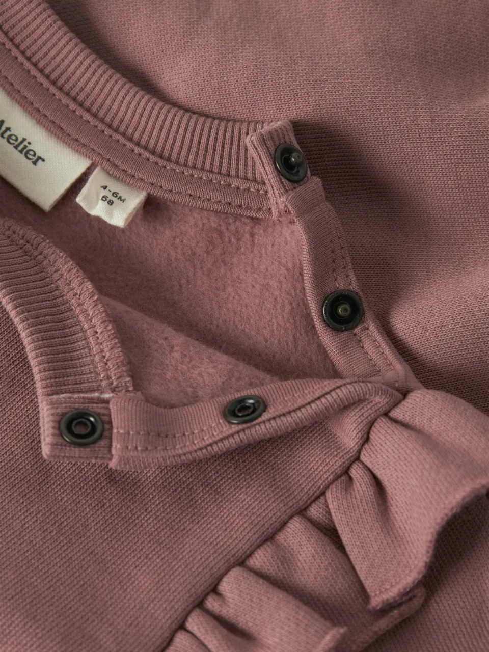 Lil' Atelier BABY sweater met ruches - roze, foto 3