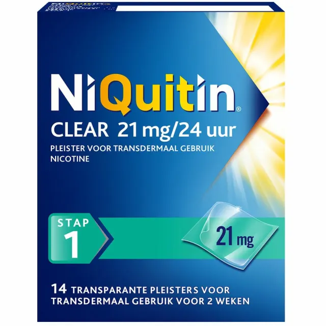 Niquitin Clear Nicotinepleisters 21 mg Stap 1 14 stuks