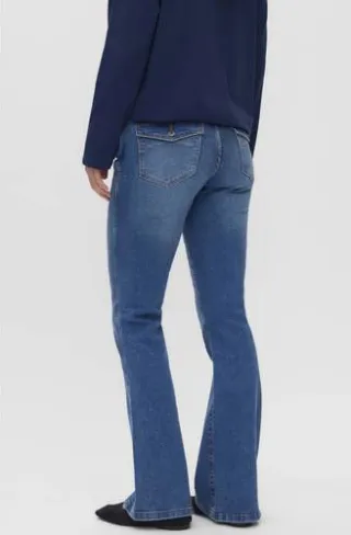 Mamalicious zwangerschaps flared jeans - medium blue denim, foto 3