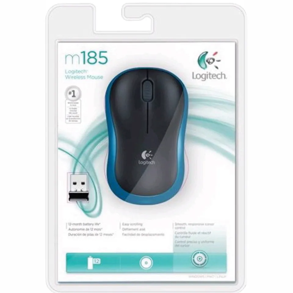 Logitech M185 draadloze muis blauw, foto 4