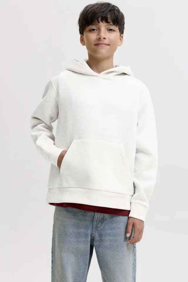 Jack & Jones JUNIOR hoodie - wit Wit melange