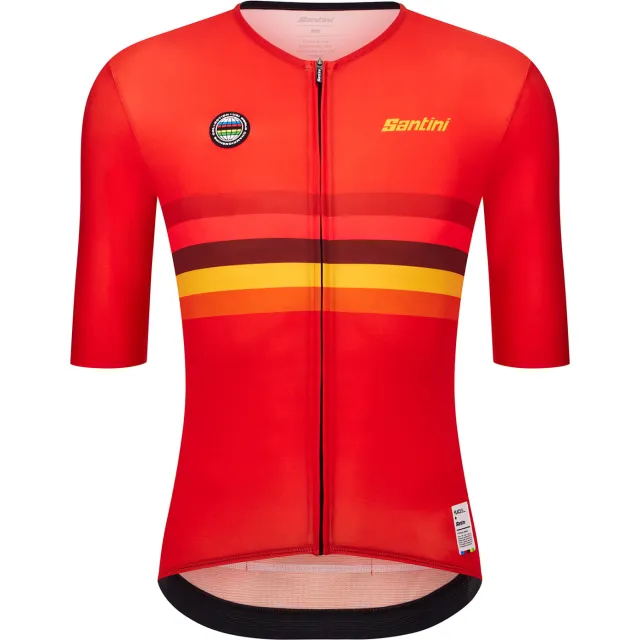 Santini UCI NATIONS LINE fietsshirt met korte mouwen Spanje 2026 Rood