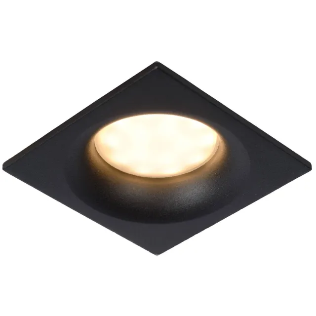 Lucide ZIVA - Inbouwspot Badkamer - 1xGU10 - IP44 - Zwart