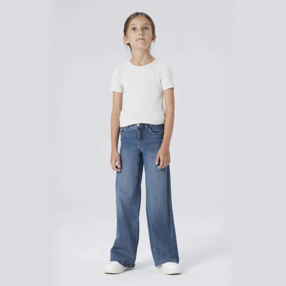 NAME IT KIDS wide leg jeans Medium blue denim